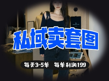 私域卖套图每天3-5单，每单利润99-阿强资源站