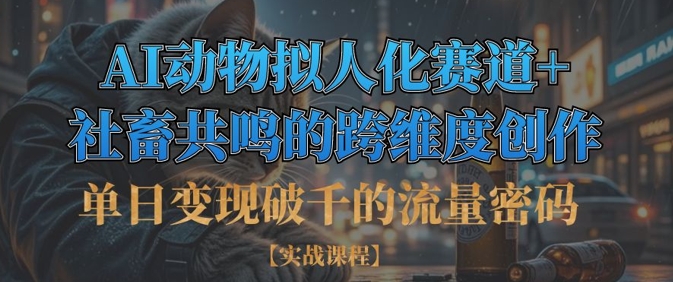 单日变现破千的流量密码，AI动物拟人化赛道+社畜共鸣的跨维度创作-阿强资源站