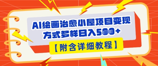 AI绘画治愈小屋项目,变现方式多样,小白也能操作(附详细教程)-阿强资源站