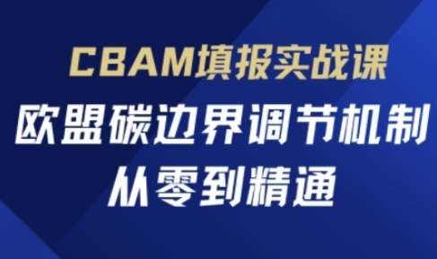 CBAM填报实战课，欧盟碳边界调节机制，从零到精通-阿强资源站