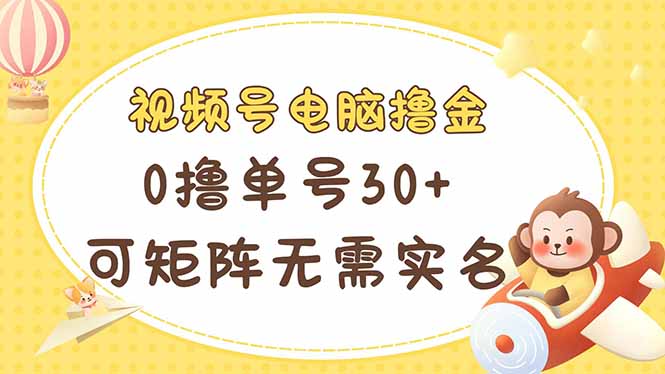 （14220期）视频号电脑撸金 0撸单号30+ 可矩阵 无需实名多号多得-阿强资源站