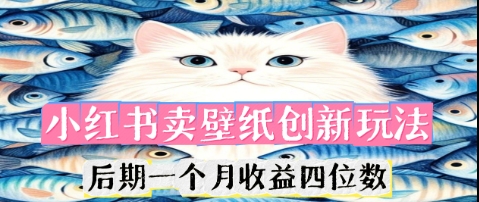 小红书卖壁纸创新玩法,后期一个月收益四位数-阿强资源站