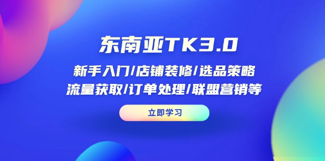 (14208期)东南亚TK3.0:新手入门/店铺装修/选品策略/流量获取/订单处理/联盟营销等-阿强资源站