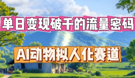 单日变现破k的流量密码，AI动物拟人化赛道-阿强资源站