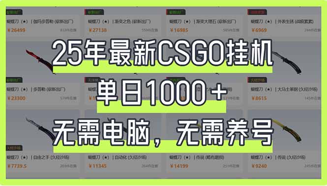 （14178期）25年最新CSGO挂机系统，单日1000+，无需电脑，无需养号，0基础可上手-阿强资源站