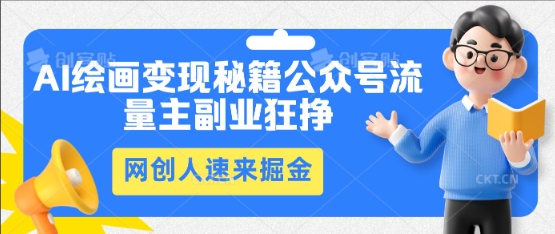 AI绘画变现秘籍：公众号流量主副业狂挣，网创人速来掘金-阿强资源站
