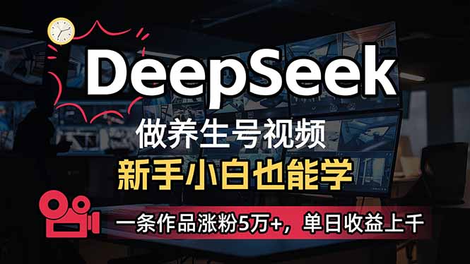 （14199期）小白用DeepSeek做养生号，一条作品涨粉5万+，单日收益上千-阿强资源站