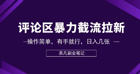 评论区暴力截流拉新：捡钱项目，操作简单，有手就行，日入几张-阿强资源站