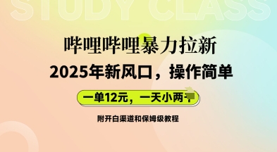 哔哩哔哩暴力拉新：2025年新风口，一单12元，一天数张(附开白渠道和保姆级教程)-阿强资源站